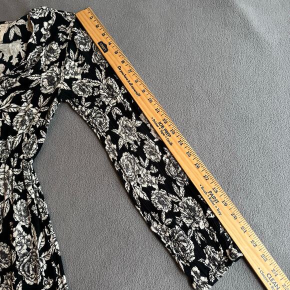 Billabong Allegra Floral Maxi Button Down Dress Womens S Black White Rayon - Picture 13 of 16